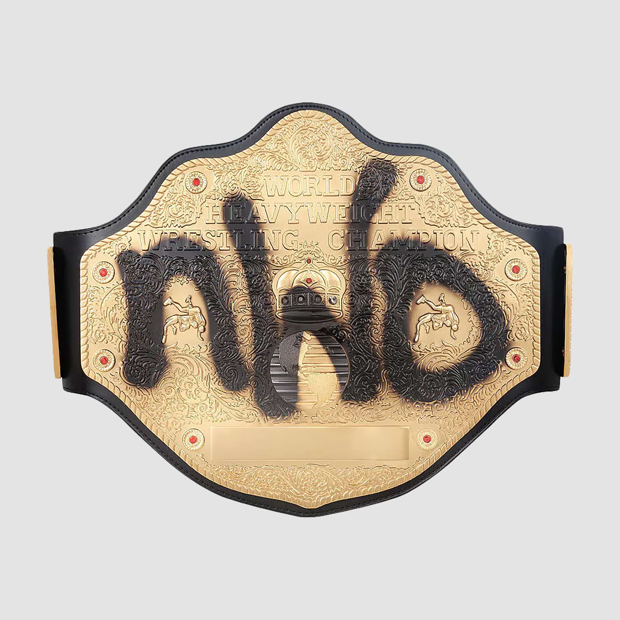 nwo-championship-belt-spray-paint-wcw-replica-title nWo Championship Belt Front View